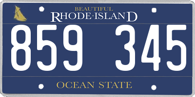 RI license plate 859345