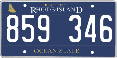 RI license plate 859346