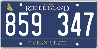 RI license plate 859347