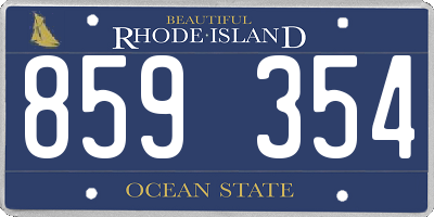 RI license plate 859354