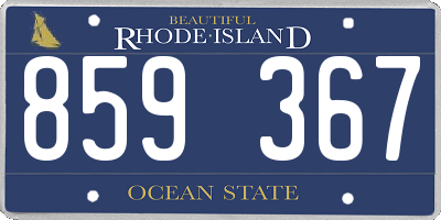 RI license plate 859367