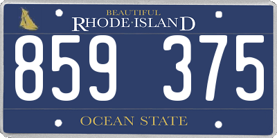 RI license plate 859375