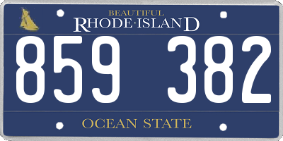 RI license plate 859382