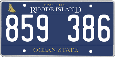 RI license plate 859386