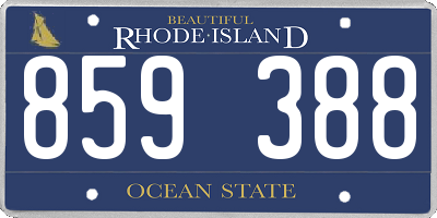 RI license plate 859388