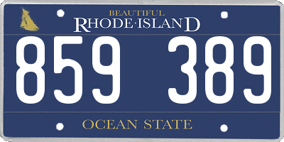 RI license plate 859389