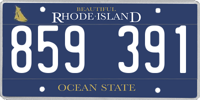 RI license plate 859391