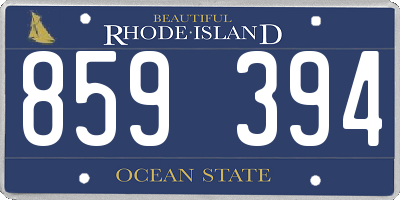 RI license plate 859394