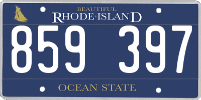 RI license plate 859397