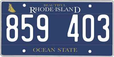 RI license plate 859403