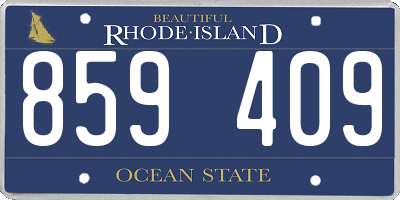 RI license plate 859409