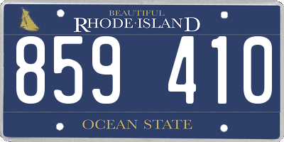 RI license plate 859410