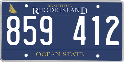 RI license plate 859412