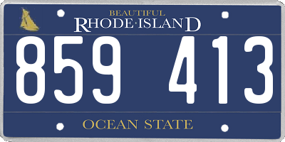 RI license plate 859413