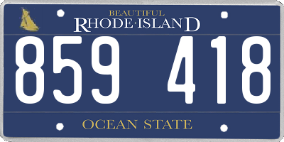 RI license plate 859418
