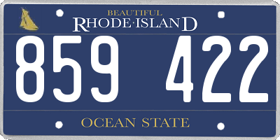 RI license plate 859422