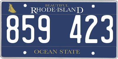 RI license plate 859423