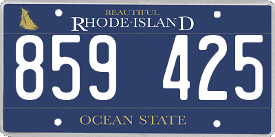 RI license plate 859425