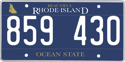 RI license plate 859430