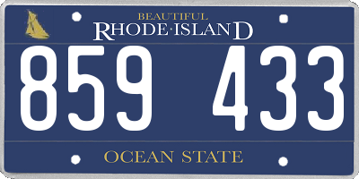 RI license plate 859433