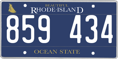 RI license plate 859434