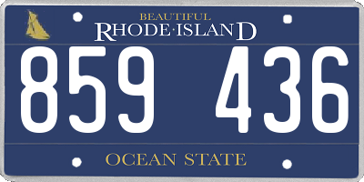 RI license plate 859436