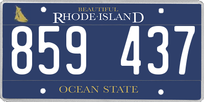 RI license plate 859437