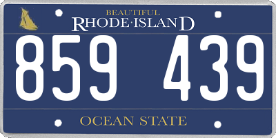 RI license plate 859439