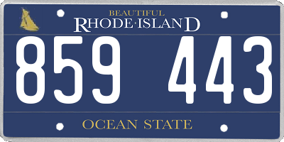 RI license plate 859443