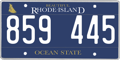 RI license plate 859445