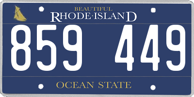 RI license plate 859449