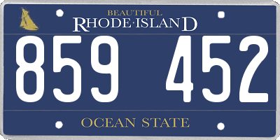 RI license plate 859452
