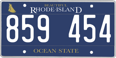 RI license plate 859454