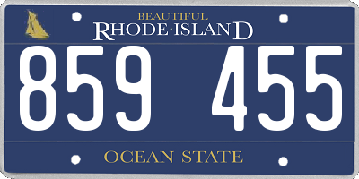 RI license plate 859455