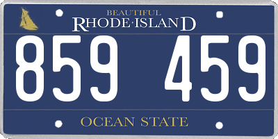 RI license plate 859459
