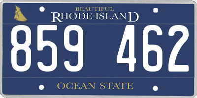 RI license plate 859462
