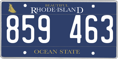 RI license plate 859463