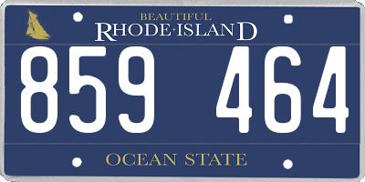 RI license plate 859464