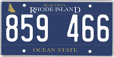 RI license plate 859466