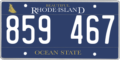 RI license plate 859467
