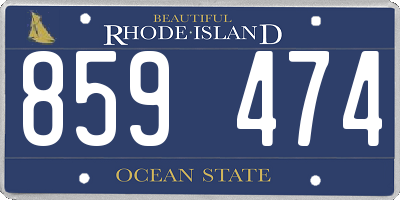 RI license plate 859474