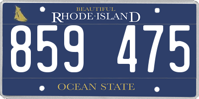 RI license plate 859475