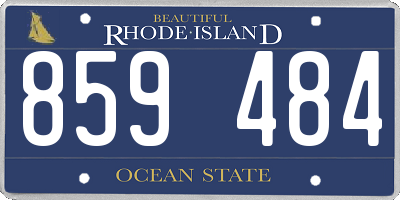 RI license plate 859484
