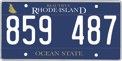 RI license plate 859487