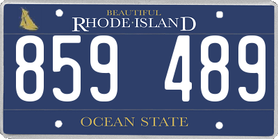 RI license plate 859489