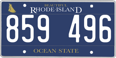 RI license plate 859496