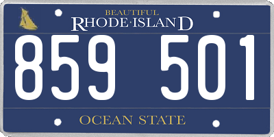 RI license plate 859501