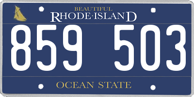 RI license plate 859503