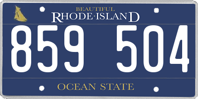 RI license plate 859504
