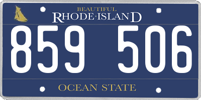 RI license plate 859506